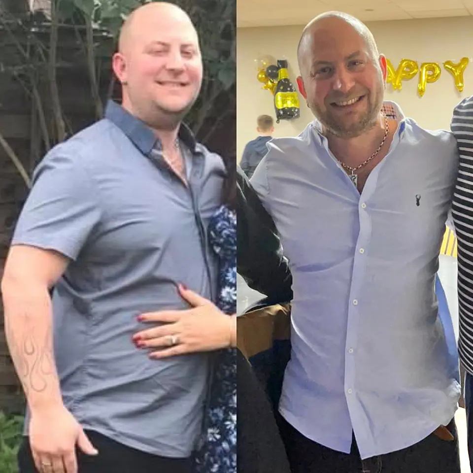 Daniel’s 3-stone weight loss transformation. Improved health, confidence and energy through personalised nutritionist education, sustainable coaching and tailored support. Achieved lasting results without face-to-face personal training. Online personal training. Weight training. Strength training. St Albans and Chelmsford. 2023. Mark Ludlow - The Life Changing Health Coach.