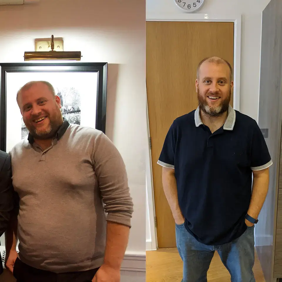 Steven's 5-Stone Weight Loss Transformation. Personalised health coaching, sustainable nutritionist and fitness plan. Face-to-face personal training, weight training and strength training. St Albans and Northwood. 2021. Mark Ludlow - The Life Changing Health Coach.